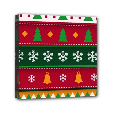 Christmas Time Pattern Christmas Ornament Mini Canvas 6  x 6  (Stretched) from ArtsNow.com