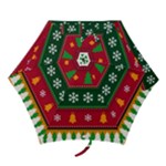 Christmas Time Pattern Christmas Ornament Mini Folding Umbrellas