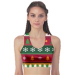 Christmas Time Pattern Christmas Ornament Fitness Sports Bra