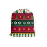 Christmas Time Pattern Christmas Ornament Drawstring Pouch (Large)