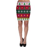 Christmas Time Pattern Christmas Ornament Bodycon Skirt