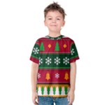 Christmas Time Pattern Christmas Ornament Kids  Cotton T-Shirt