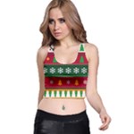 Christmas Time Pattern Christmas Ornament Racer Back Crop Top