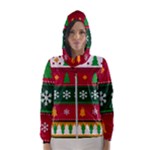 Christmas Time Pattern Christmas Ornament Women s Hooded Windbreaker