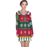 Christmas Time Pattern Christmas Ornament Long Sleeve Nightdress