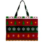 Christmas Time Pattern Christmas Ornament Zipper Mini Tote Bag