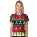 Christmas Time Pattern Christmas Ornament V-Neck Sport Mesh T-Shirt