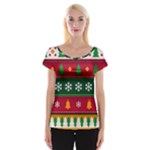 Christmas Time Pattern Christmas Ornament Cap Sleeve Top