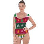 Christmas Time Pattern Christmas Ornament Short Sleeve Leotard 