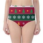 Christmas Time Pattern Christmas Ornament Classic High-Waist Bikini Bottoms