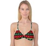 Christmas Time Pattern Christmas Ornament Reversible Tri Bikini Top