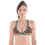 Christmas Time Pattern Christmas Ornament Plunge Bikini Top