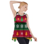 Christmas Time Pattern Christmas Ornament Side Drop Tank Tunic