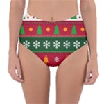 Christmas Time Pattern Christmas Ornament Reversible High-Waist Bikini Bottoms