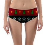 Christmas Time Pattern Christmas Ornament Reversible Mid-Waist Bikini Bottoms