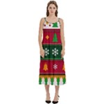 Christmas Time Pattern Christmas Ornament Casual Spaghetti Strap Midi Dress