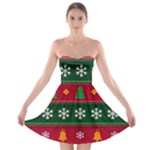 Christmas Time Pattern Christmas Ornament Strapless Bra Top Dress