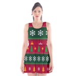 Christmas Time Pattern Christmas Ornament Scoop Neck Skater Dress