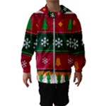 Christmas Time Pattern Christmas Ornament Kids  Hooded Windbreaker