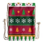 Christmas Time Pattern Christmas Ornament Drawstring Bag (Large)