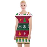 Christmas Time Pattern Christmas Ornament Cap Sleeve Bodycon Dress