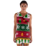 Christmas Time Pattern Christmas Ornament Wrap Front Bodycon Dress