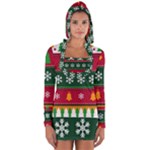 Christmas Time Pattern Christmas Ornament Long Sleeve Hooded T-shirt