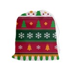 Christmas Time Pattern Christmas Ornament Drawstring Pouch (XL)