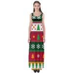 Christmas Time Pattern Christmas Ornament Empire Waist Maxi Dress