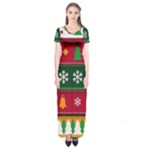 Christmas Time Pattern Christmas Ornament Short Sleeve Maxi Dress