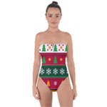 Christmas Time Pattern Christmas Ornament Tie Back One Piece Swimsuit