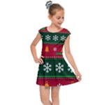 Christmas Time Pattern Christmas Ornament Kids  Cap Sleeve Dress