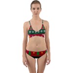 Christmas Time Pattern Christmas Ornament Wrap Around Bikini Set