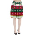 Christmas Time Pattern Christmas Ornament Pleated Skirt