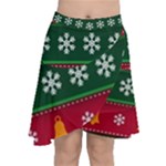 Christmas Time Pattern Christmas Ornament Chiffon Wrap Front Skirt