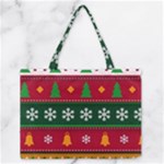 Christmas Time Pattern Christmas Ornament Zipper Medium Tote Bag