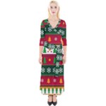 Christmas Time Pattern Christmas Ornament Quarter Sleeve Wrap Maxi Dress