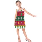 Christmas Time Pattern Christmas Ornament Kids  Sleeveless Dress