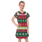 Christmas Time Pattern Christmas Ornament Kids  Drop Waist Dress