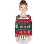 Christmas Time Pattern Christmas Ornament Kids  Long Sleeve T-Shirt