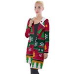 Christmas Time Pattern Christmas Ornament Hooded Pocket Cardigan