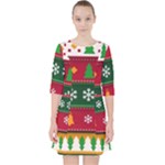 Christmas Time Pattern Christmas Ornament Quarter Sleeve Pocket Dress