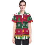 Christmas Time Pattern Christmas Ornament Women s Short Sleeve Shirt