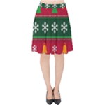 Christmas Time Pattern Christmas Ornament Velvet High Waist Skirt