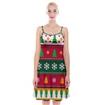 Christmas Time Pattern Christmas Ornament Spaghetti Strap Velvet Dress