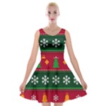 Christmas Time Pattern Christmas Ornament Velvet Skater Dress