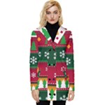 Christmas Time Pattern Christmas Ornament Button Up Hooded Coat 