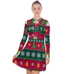 Christmas Time Pattern Christmas Ornament Long Sleeve Panel Dress