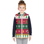 Christmas Time Pattern Christmas Ornament Kids  Hooded Puffer Vest