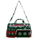 Christmas Time Pattern Christmas Ornament Sports Gym Duffle Bag with Shoe Compartment